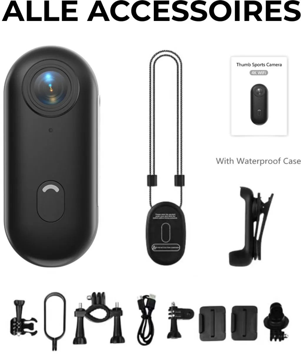 NÖRDIC Mini Bodycam 4K WiFi - Actioncam - Zwart - afbeelding 6 van 6