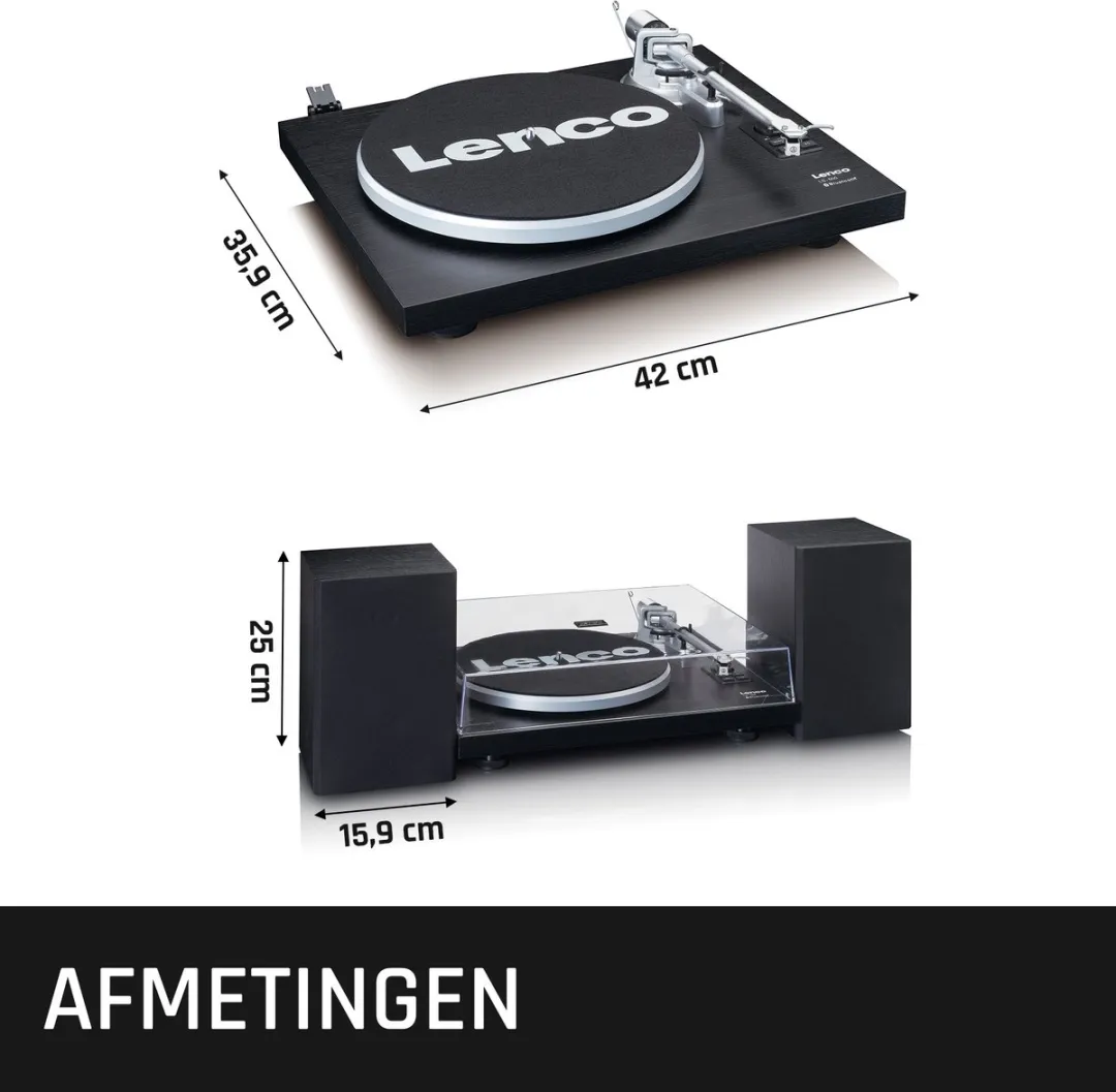 Lenco LS-500BK Platenspeler Bundel - Zwart + Cleaning Kit - afbeelding 6 van 6