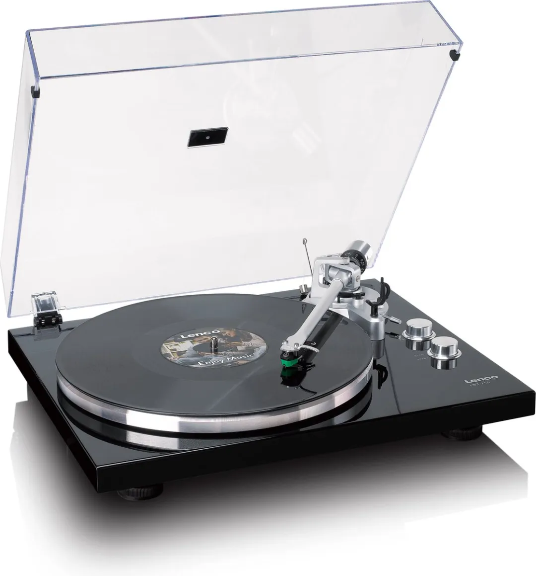 Lenco Platenspeler met Bluetooth - Metalen draaiplateau toonarm en contragewicht - Lenco Expertise lijn - LBT-215BK - Piano Black