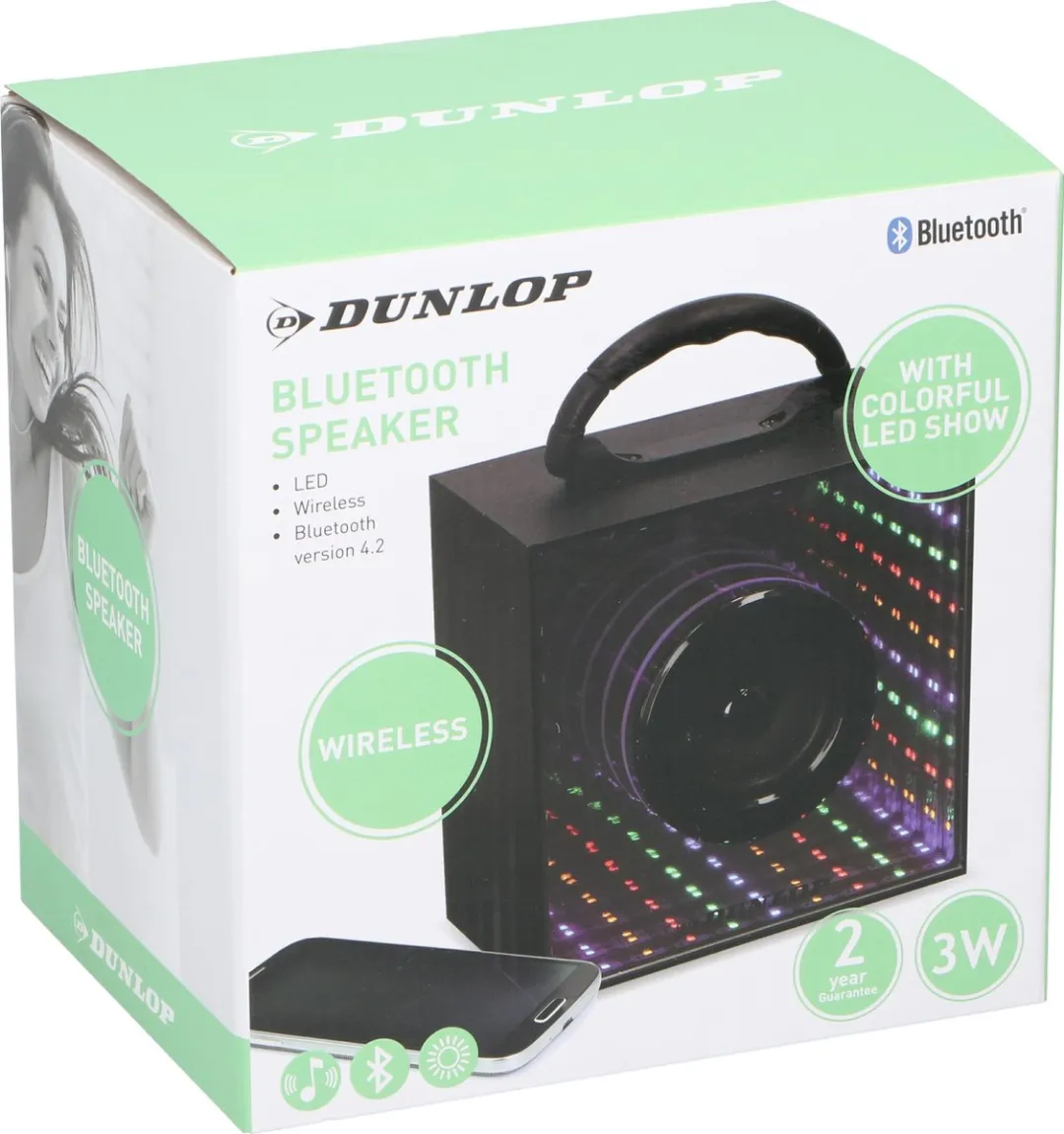 Dunlop Bluetooth Speaker 3W - Zwart/Zilver