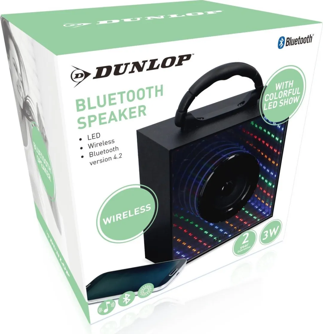Dunlop Bluetooth Speaker 3W - Zwart/Zilver