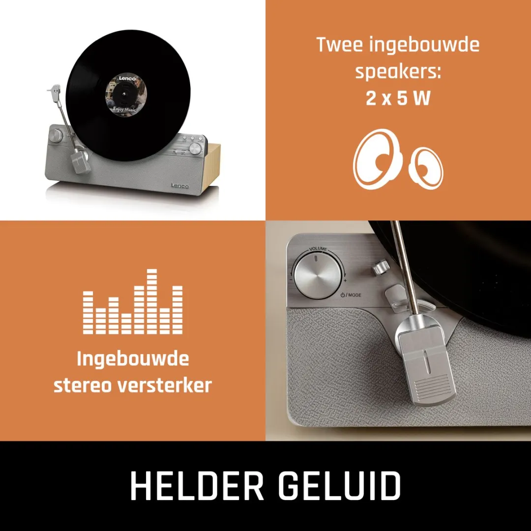 Lenco LSA-071SI Verticale Platenspeler - Grijs