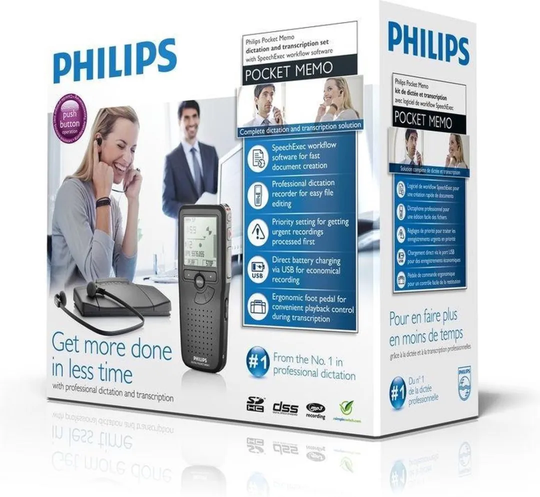 Philips LFH9399/00 Pocket Memo Dicteerset - Zwart