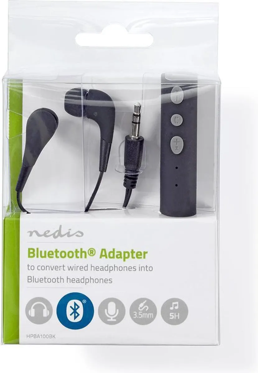 Nedis HPBA100BK In-Ear Bluetooth Ontvanger - Zwart