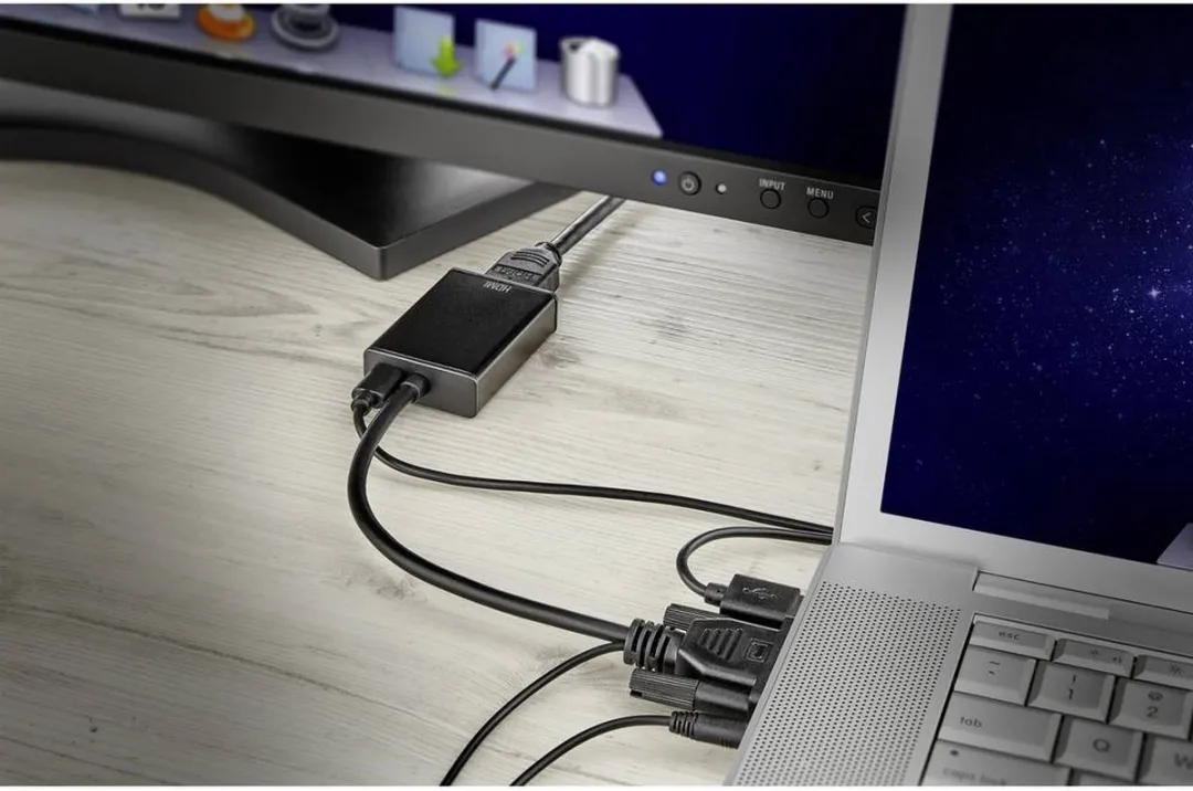 SpeaKa Professional AV Adapter [VGA, Jackplug - HDMI] 1920 x 1080 Pixel SP-VK/HD