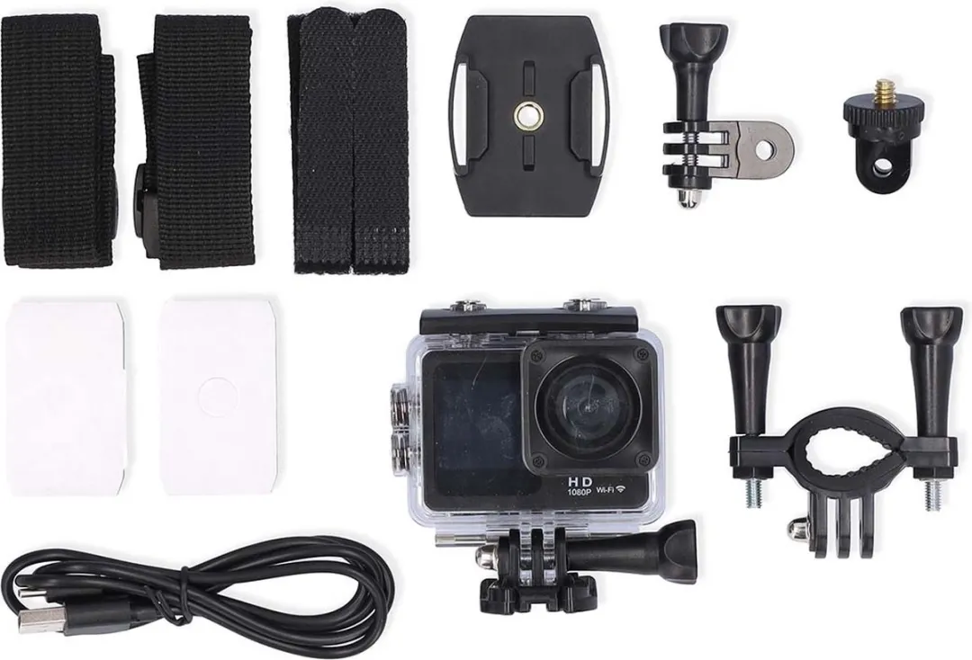 Nedis ACAM31BK Action Camera 12MP - 30m Waterdicht - Wi-Fi - afbeelding 6 van 6