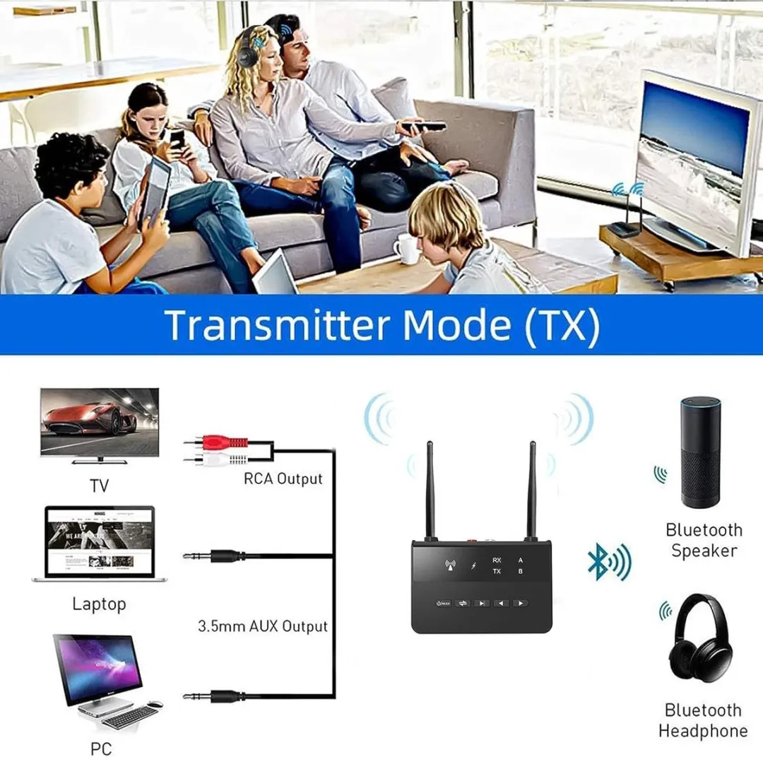NÖRDIC BT19 Bluetooth Ontvanger/Zender - DAC - aptX HD - Zwart - afbeelding 6 van 6