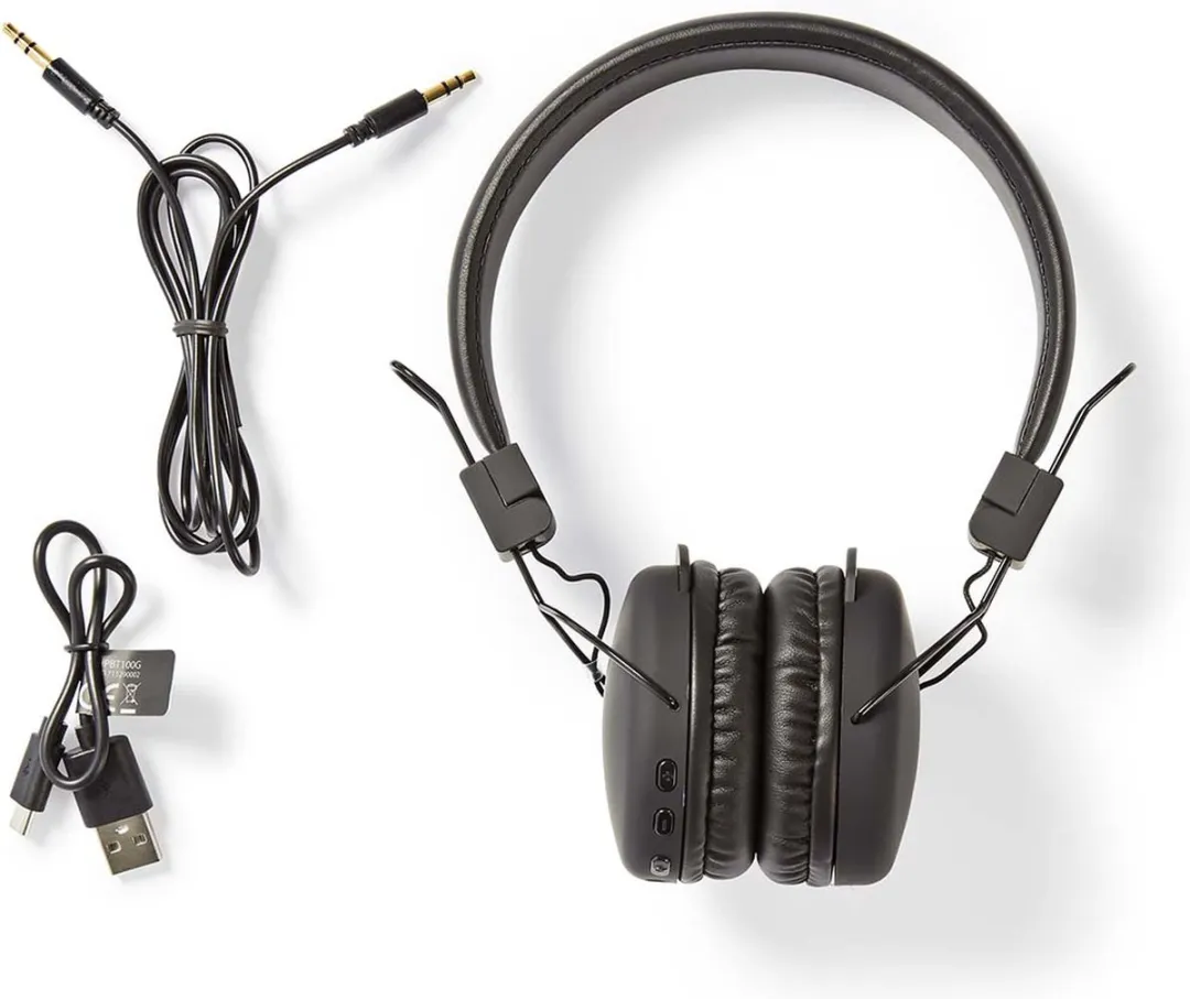 Nedis HPBT1100BK Draadloze On-Ear Koptelefoon - Zwart