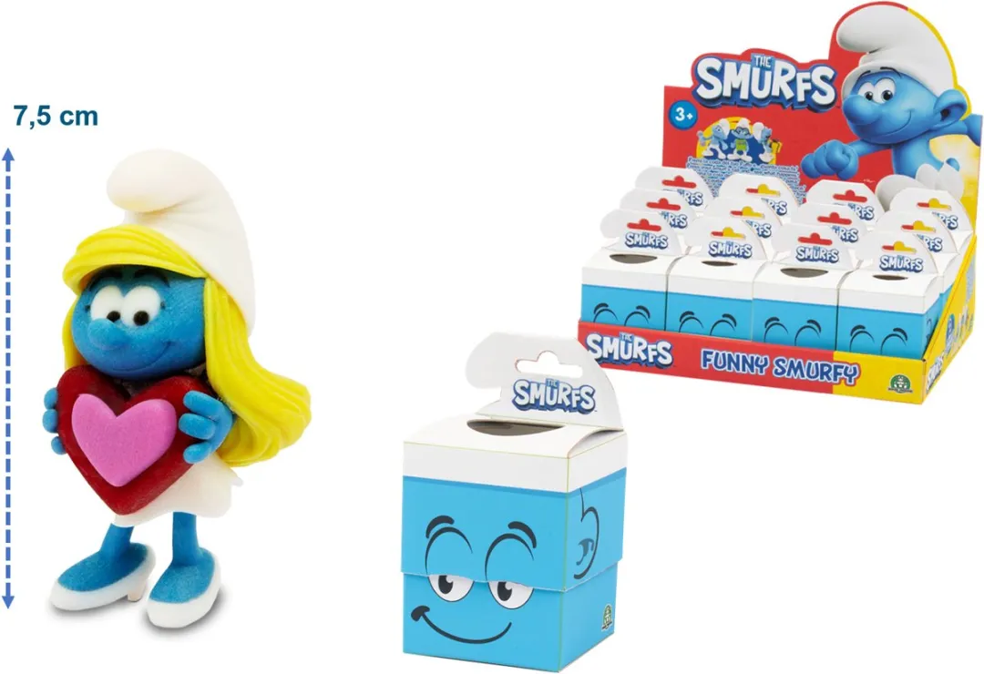 GP Smurfen Grappige Figuren PUF22 - 7,5 cm - Blauw/Wit/Grijs - afbeelding 6 van 6