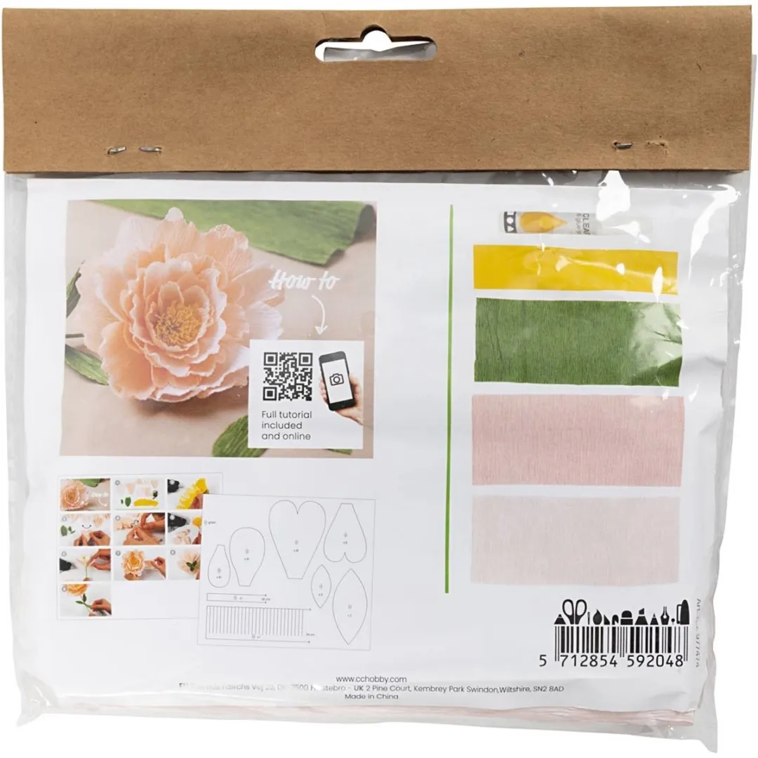 Creativ Company Crêpepapier Bloemen Pioenroos Multicolor A4