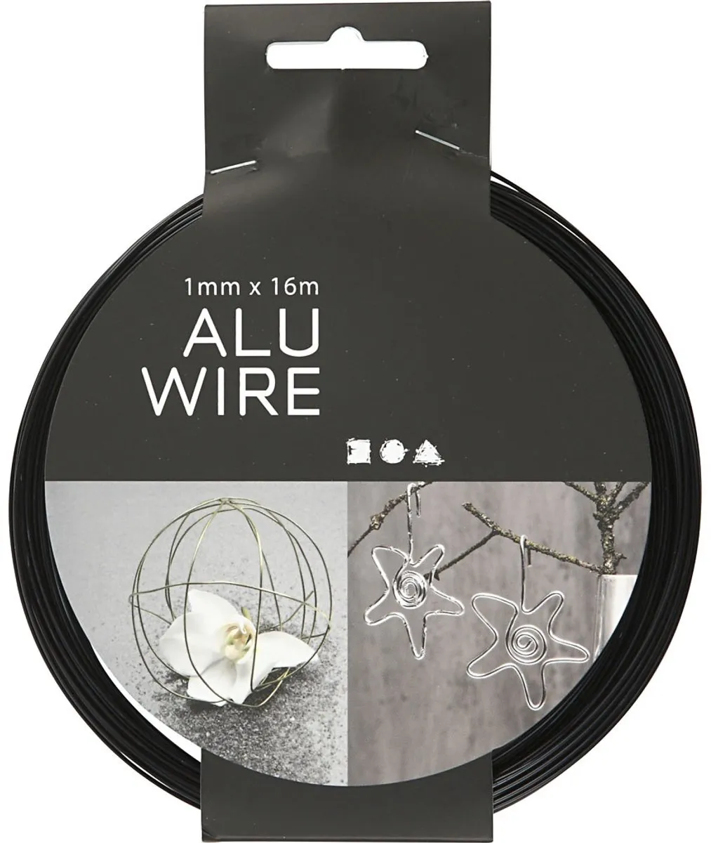 Creativ Company Alu Draad 1mm - 16m - Zwart
