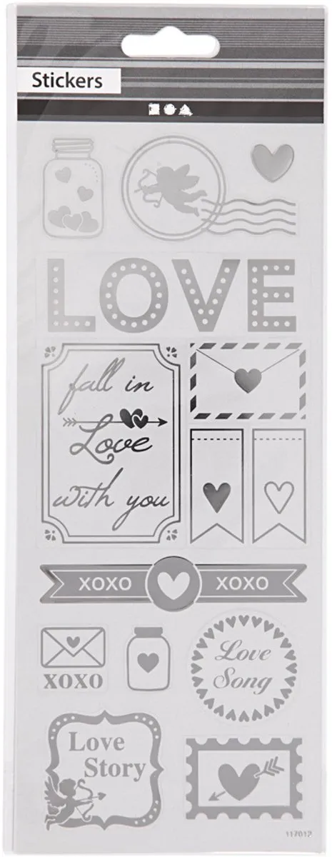 Creativ Company Love Stickers Zilver