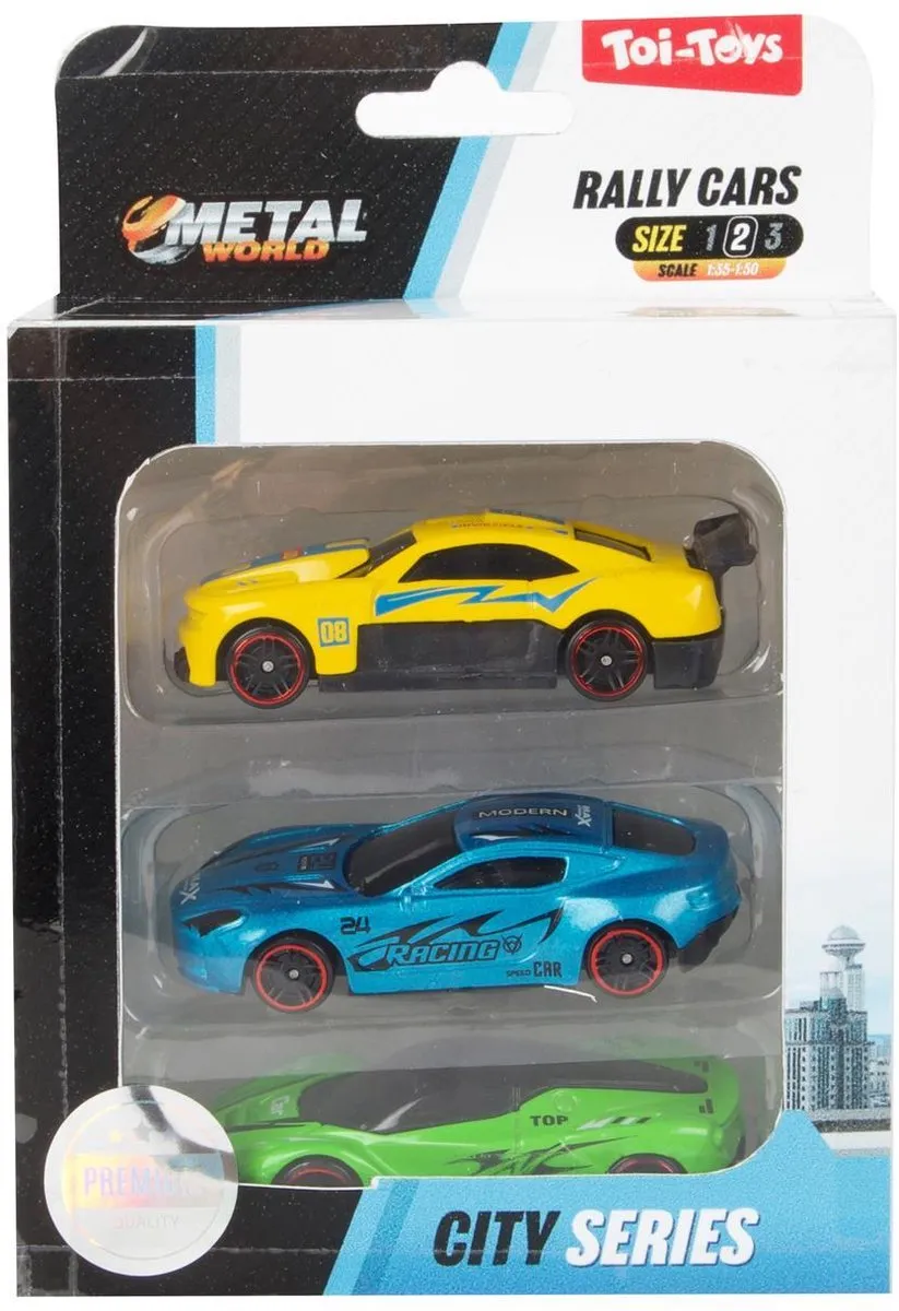 Toi-Toys Raceauto Speelgoedset 3 Stuks Multicolor