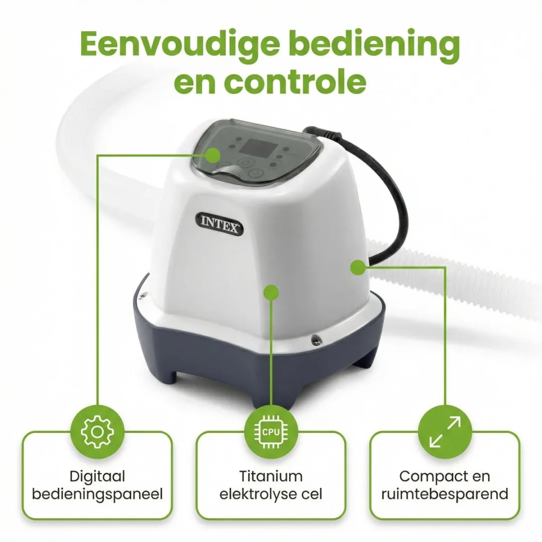 EXIT Rond Lime Frame Zwembad - 360 x 76 cm - Inclusief Pomp Afdekzeil - Zoutwatersysteem - Zwembadzout - 7-delig