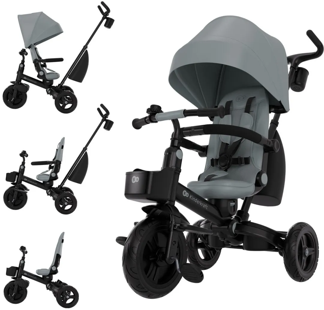 KinderKraft AVEO 2 PLUS 6-in-1 Tricycle Grijs