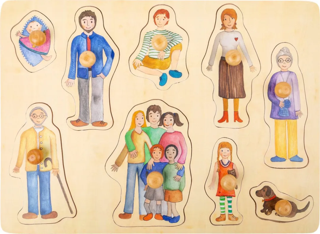 Small Foot Familie Houten Puzzel 9 Stuks