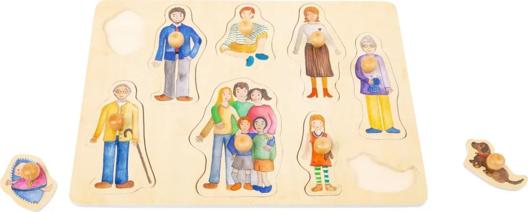 Small Foot Familie Houten Puzzel 9 Stuks - Multicolor - afbeelding 2 van 3