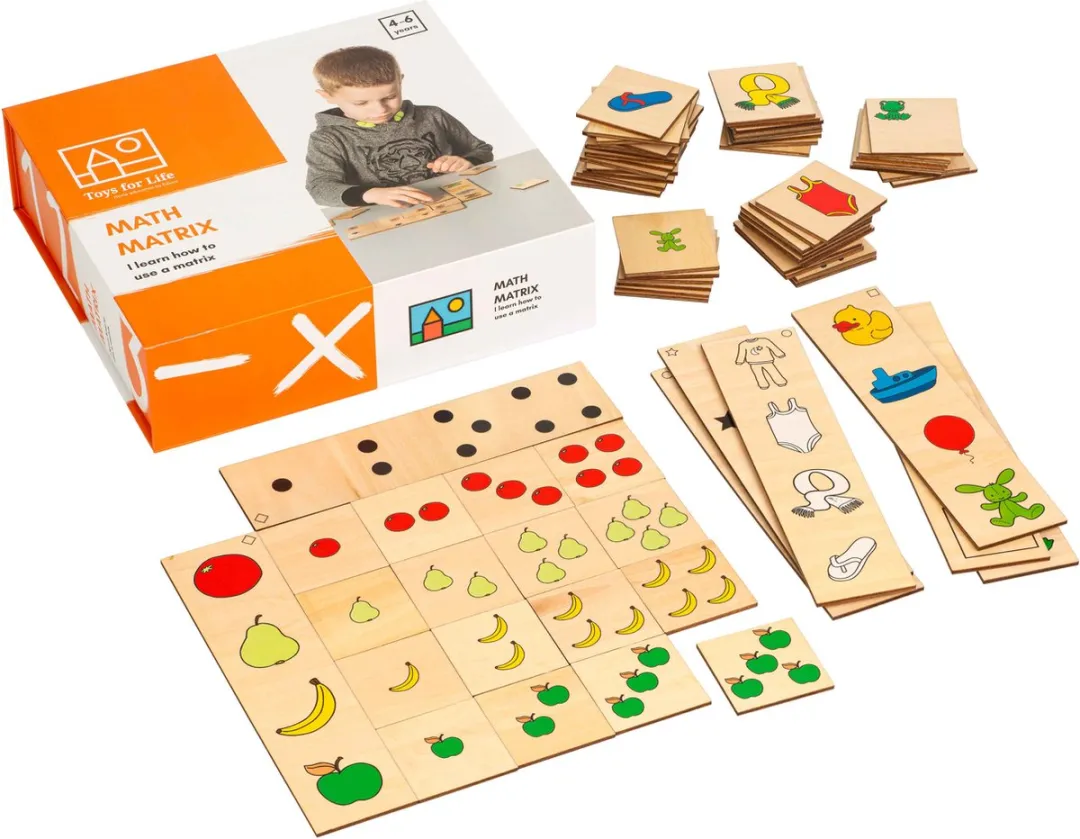 Toys for Life Rekenmatrix Houten Speelgoed - 8 Opdrachtkaarten