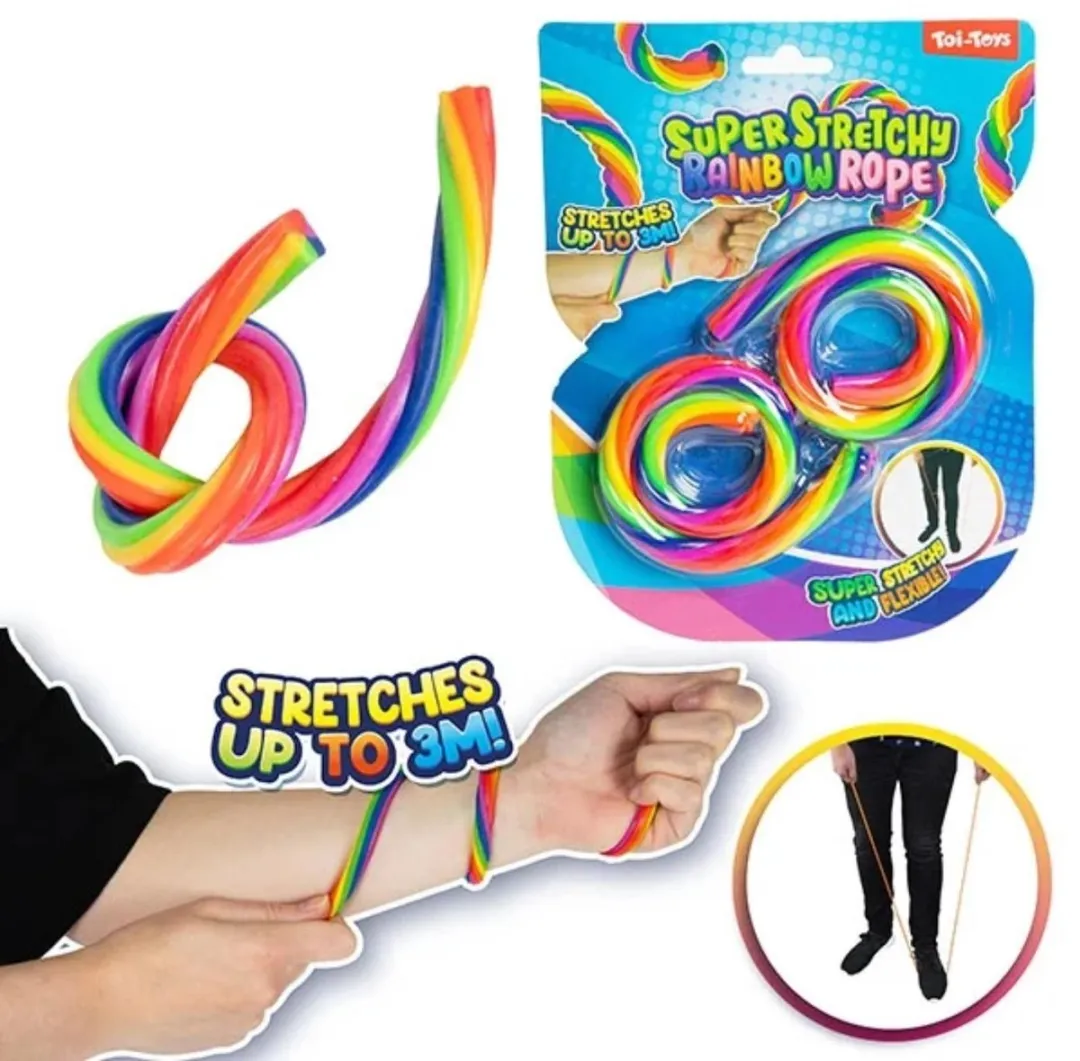Toi-Toys Regenboog Rekbaar Touw - 2 Stuks