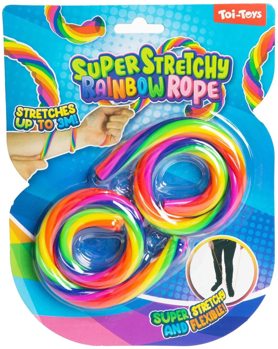 Toi-Toys Regenboog Rekbaar Touw - 2 Stuks
