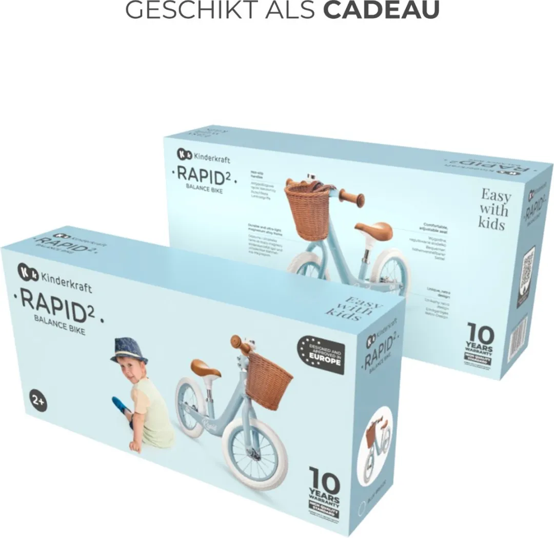 KinderKraft RAPID 2 Loopfiets Magnesium 30cm - Blauw