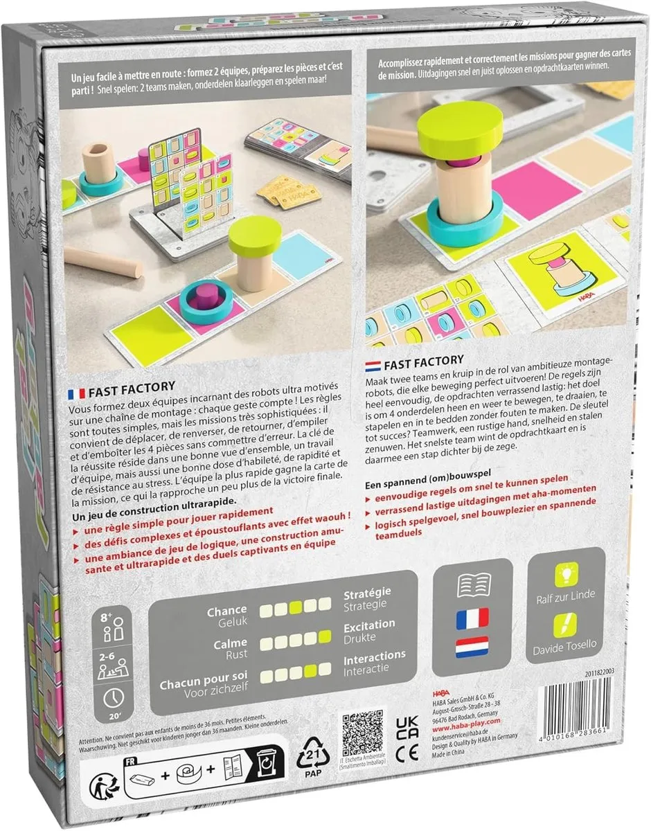 Haba Fast Factory Logisch Denkspel - 2-6 Spelers - Multicolor