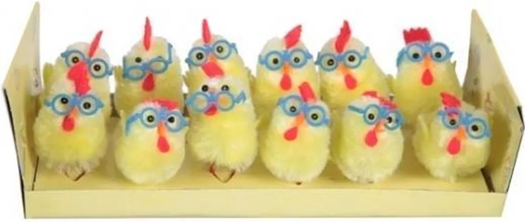 Decoris Pluche Kip & Mini Kuikens - 13 Stuks - Multi