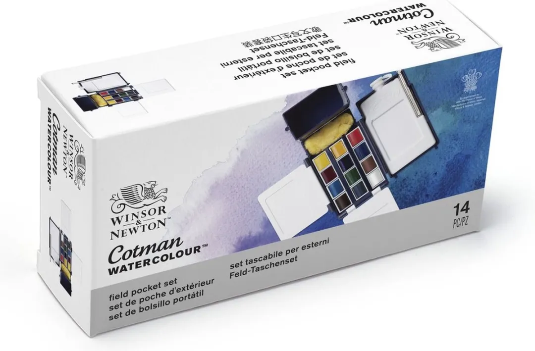 Winsor & Newton Cotman Field Pocket Aquarelset 12 Halve Napjes - 146g