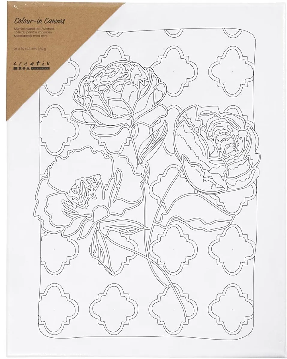 Creativ Company Schildercanvas Rozen 24x30cm - Multicolor