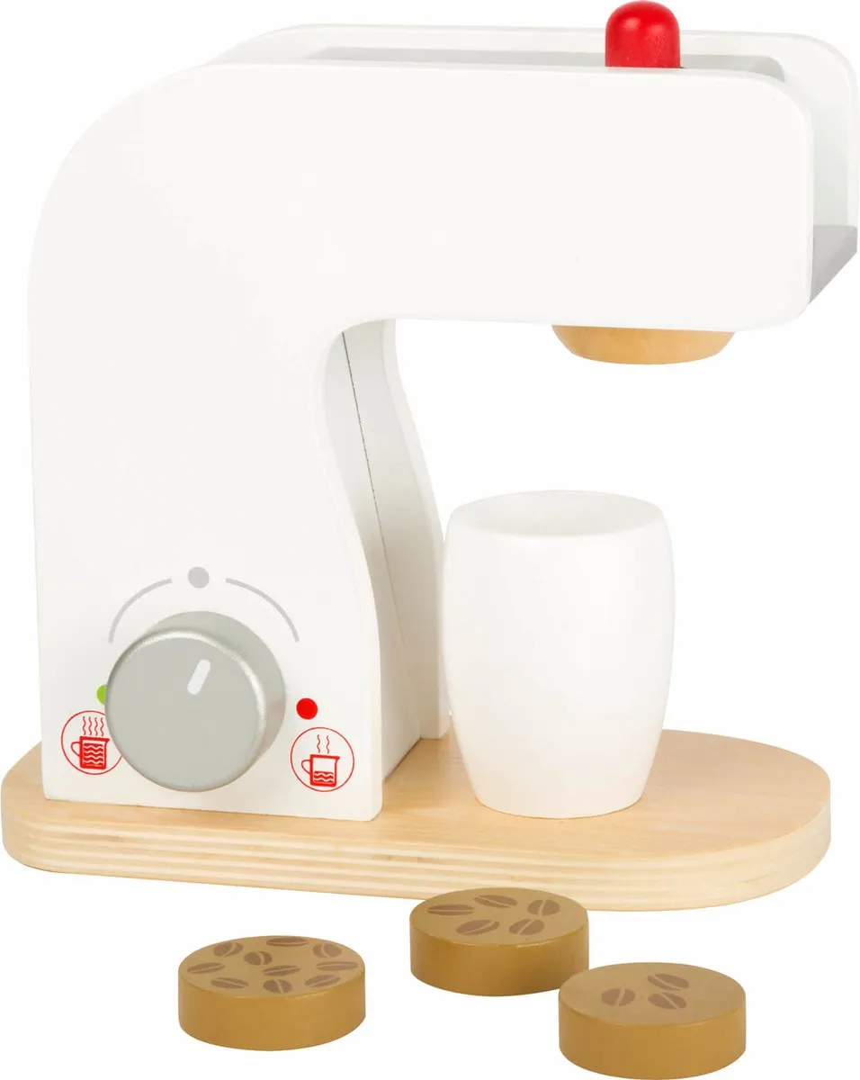 Small Foot Houten Koffiemachine Wit - Peuterspeelgoed