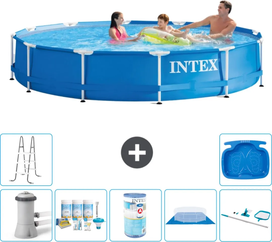 Intex 28212GN-Blauw Rond Frame Zwembad 366x76cm