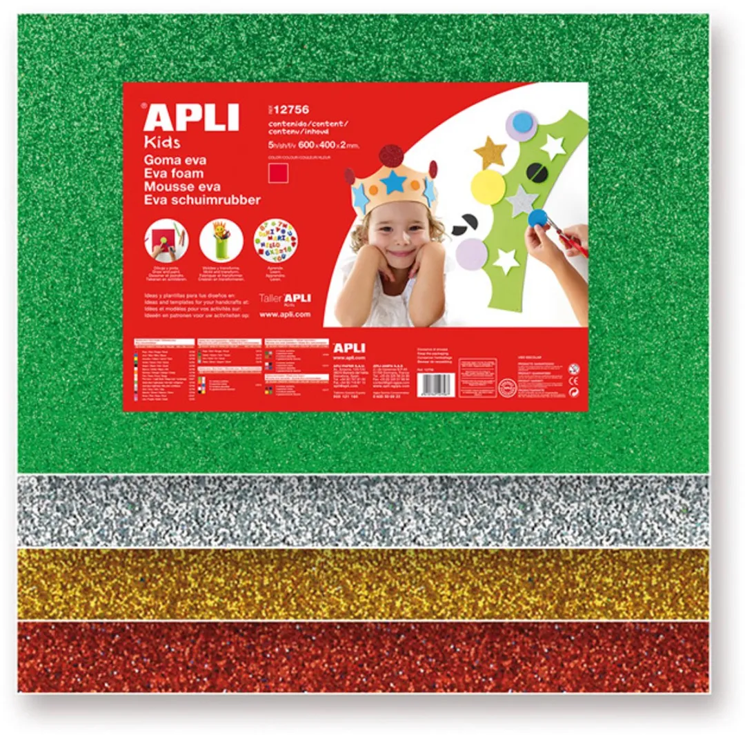 Apli Kids EVA Foam Vellen 60x40cm Metallic