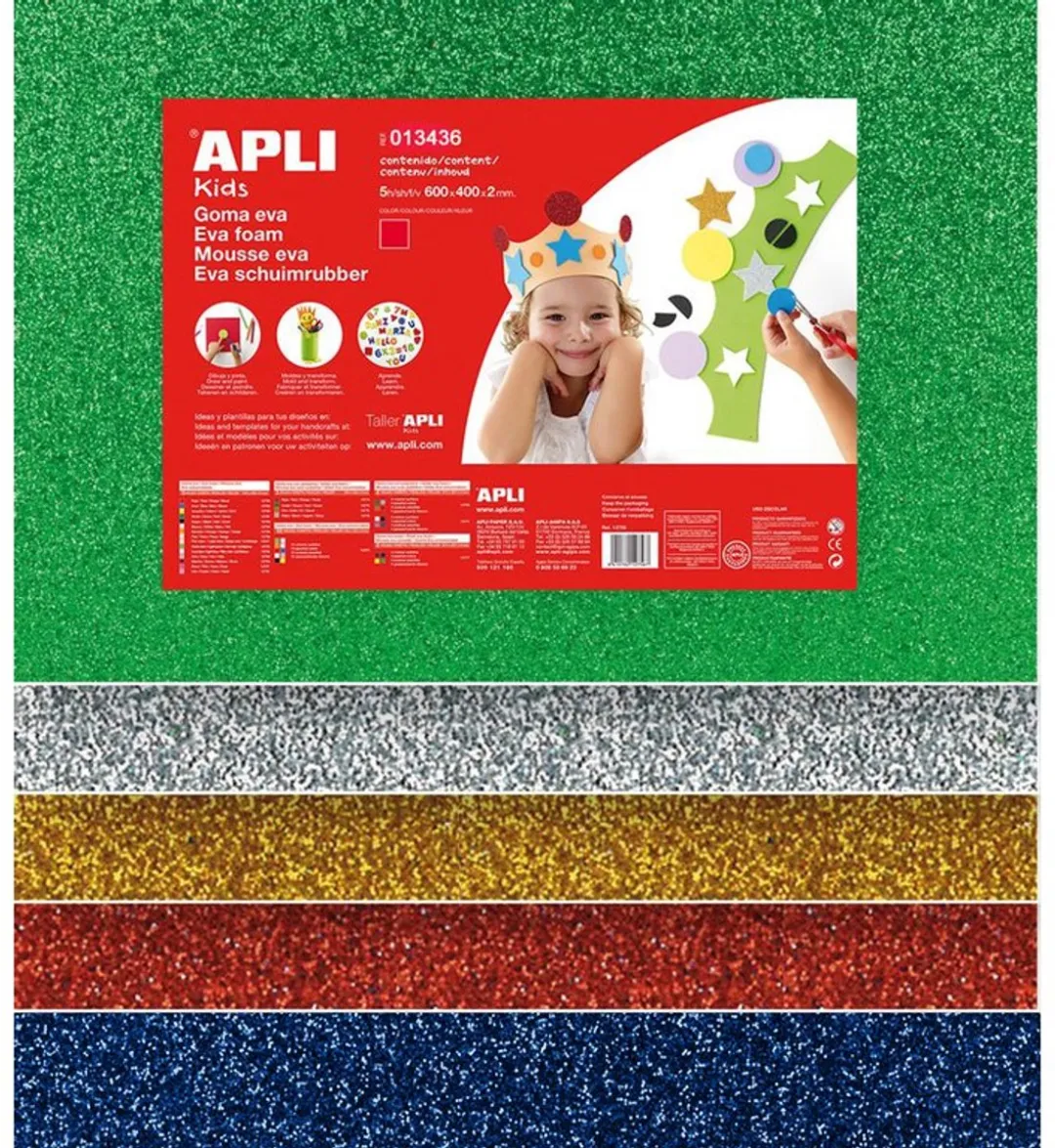 Apli Kids EVA Foam Vellen 60x40cm Metallic - 4 Stuks