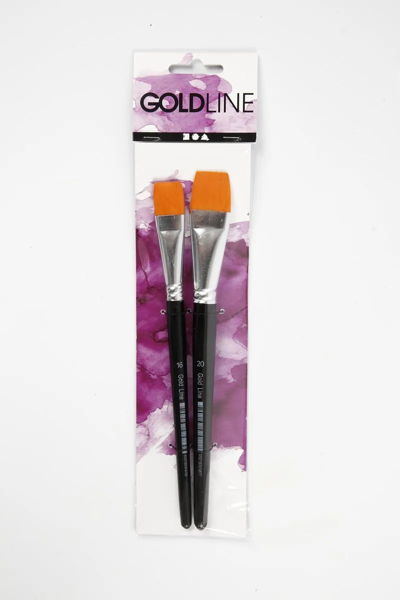 Creativ Company Gold Line Acryl Penselen Plat - 2 Stuks