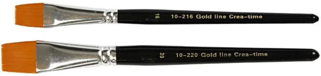 Creativ Company Gold Line Acryl Penselen Plat - 2 Stuks