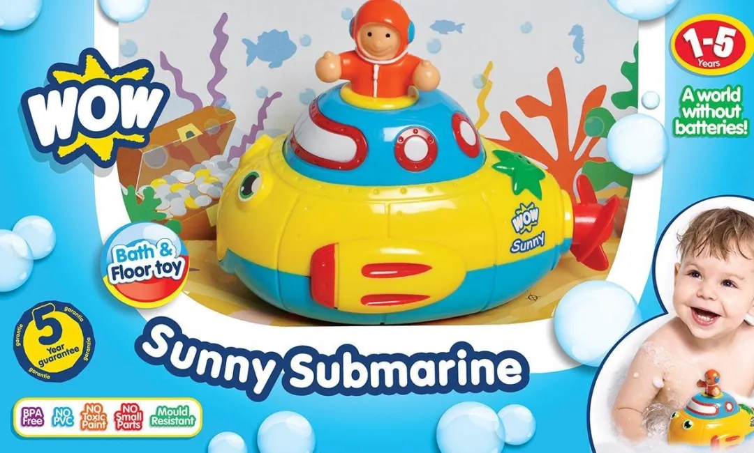 WOW Toys Sunny Submarine WW 03095 Speelgoedvoertuig - Meerkleurig