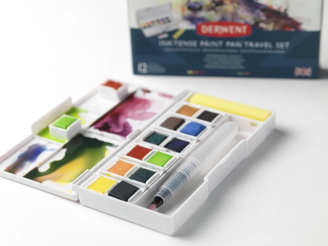 Derwent Inktense Paint Pan Travel Set 12 Kleuren