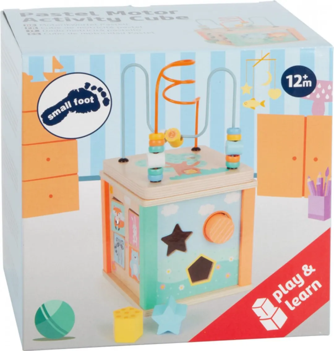 Small Foot Houten Activiteitenkubus Motoriekspiraal Pastel - 11724