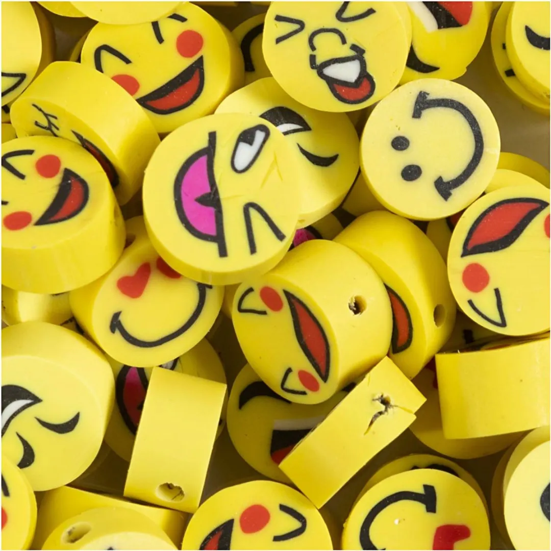 Creativ Company Klei Kralen Smileys 10mm - 60 Stuks Multicolor