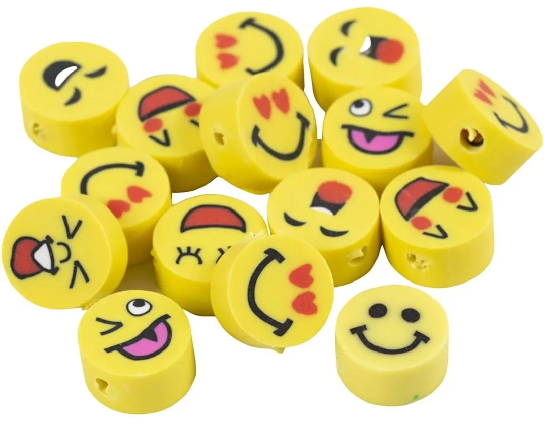 Creativ Company Klei Kralen Smileys 10mm - 60 Stuks Multicolor