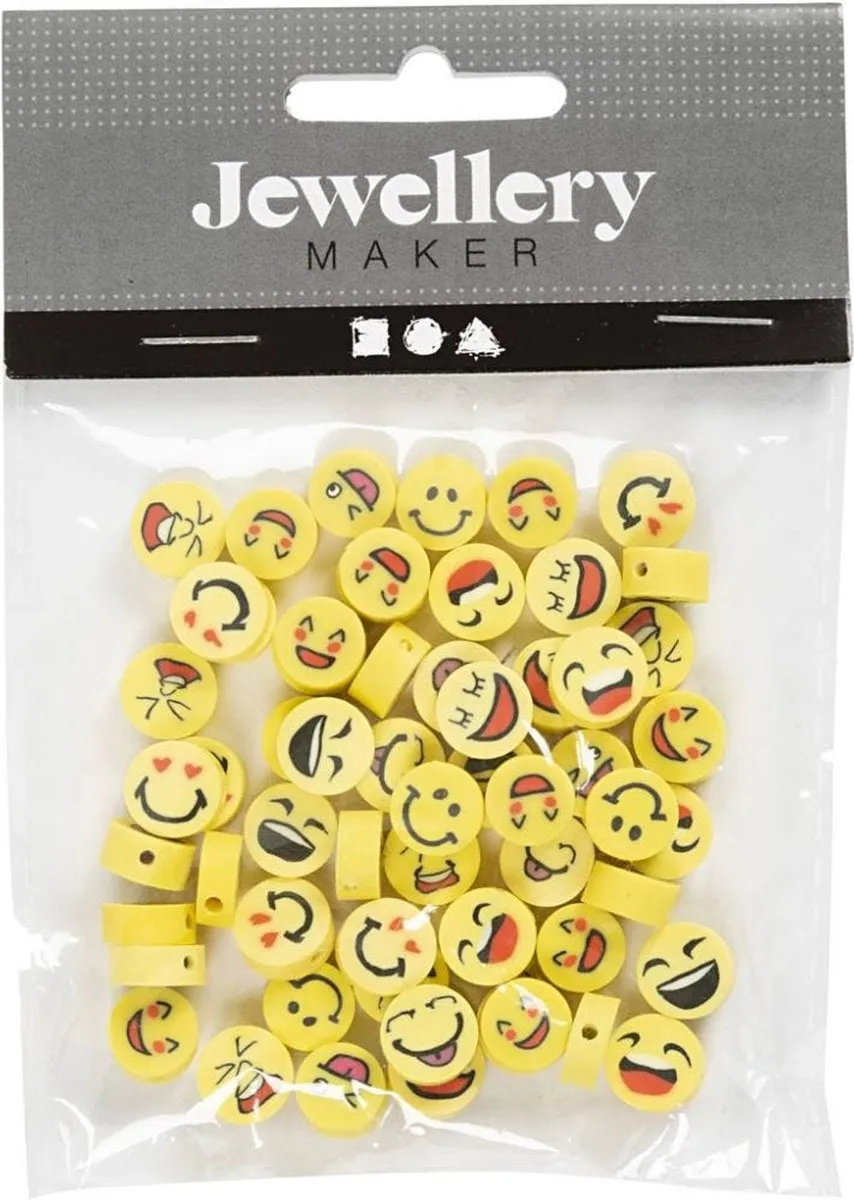 Creativ Company Klei Kralen Smileys 10mm - 60 Stuks Multicolor