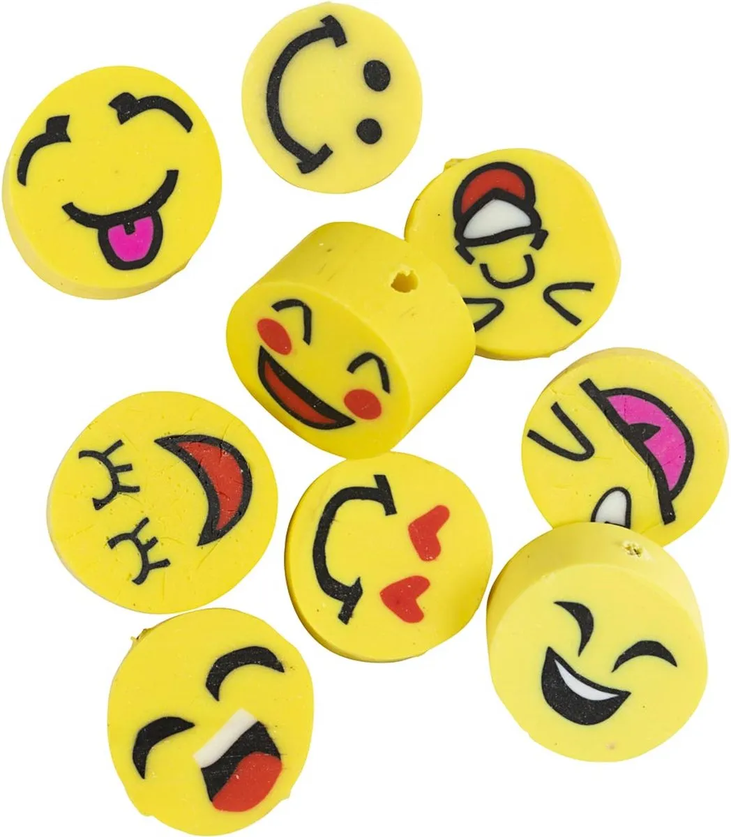 Creativ Company Klei Kralen Smileys 10mm - 60 Stuks Multicolor