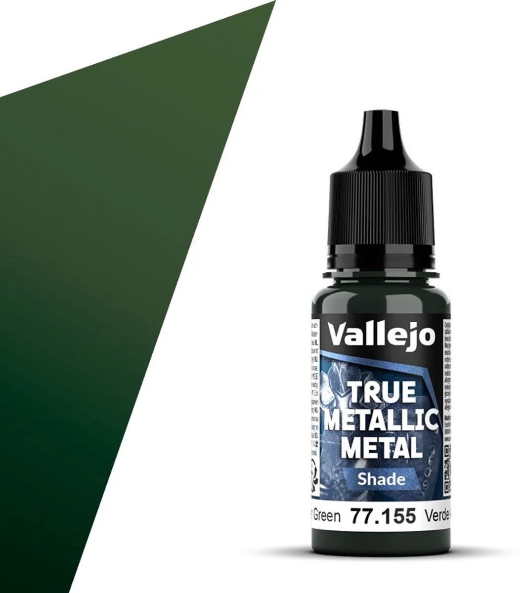 Vallejo Hobbyverf True Metallic Metal Shade Amber Groen 18ml