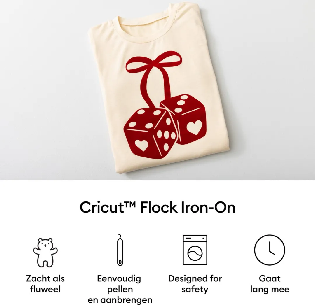 Cricut Flock Iron-On Zwart 30,5x48,3cm