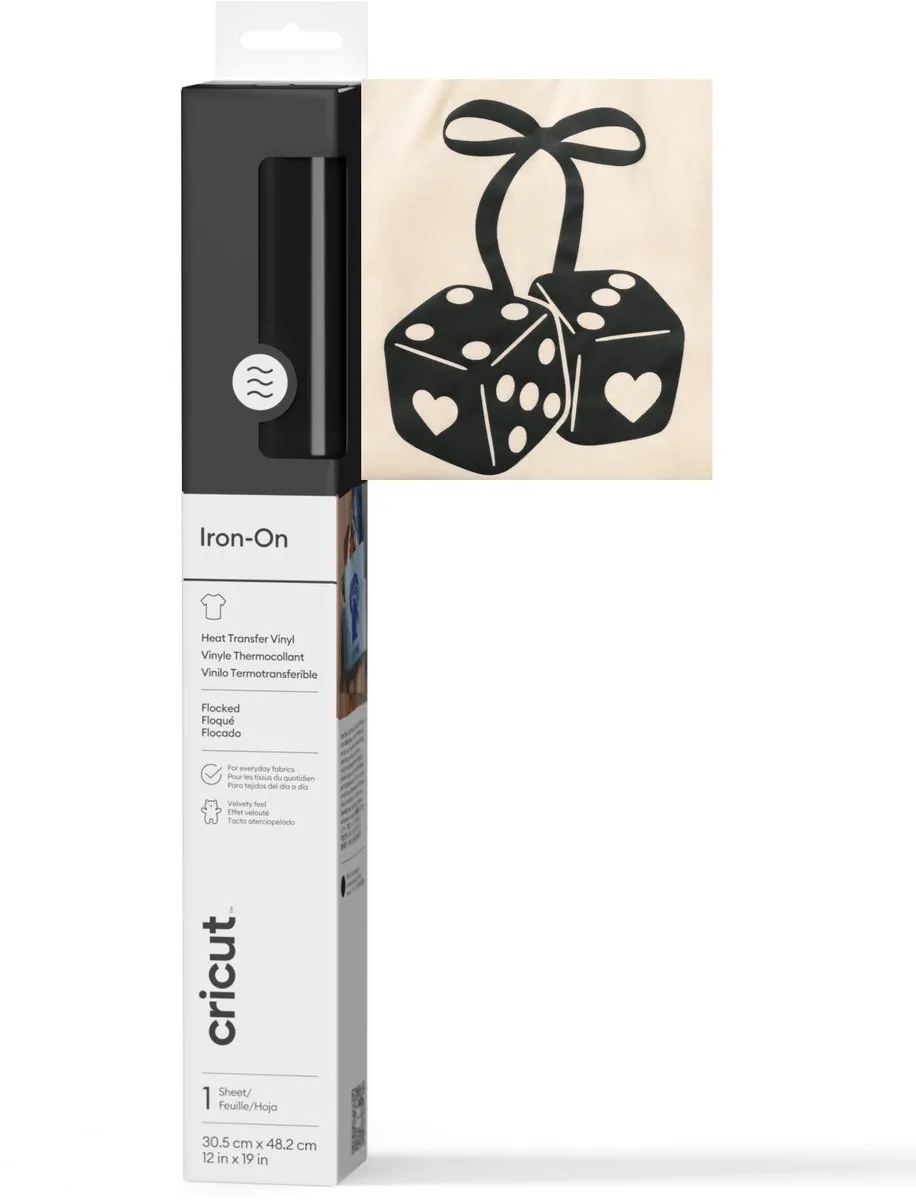 Cricut Flock Iron-On Zwart 30,5x48,3cm