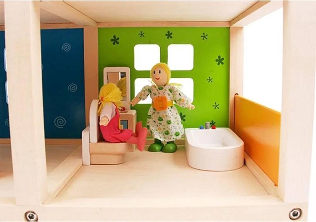 Hape Poppenhuis Happy Villa - Geel/Groen/Orange