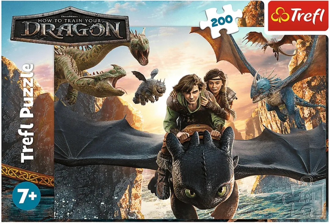 Trefl How to Train Your Dragon Legpuzzel 200 Stuks - Multicolor