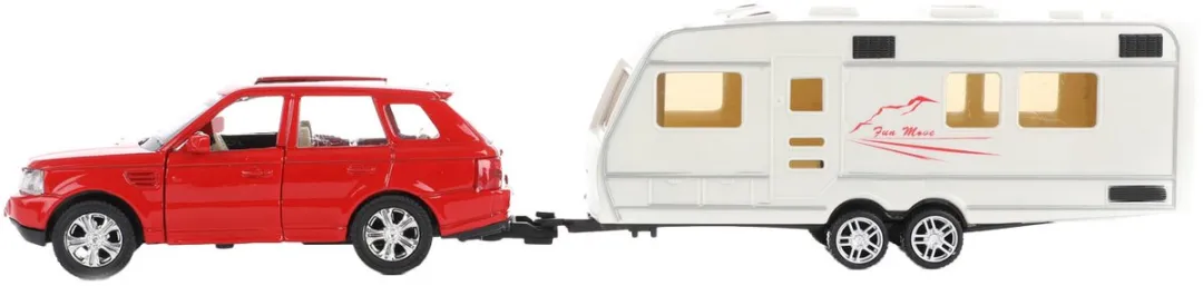 Toi-Toys Metal Pull-back Auto met Caravan 1:48