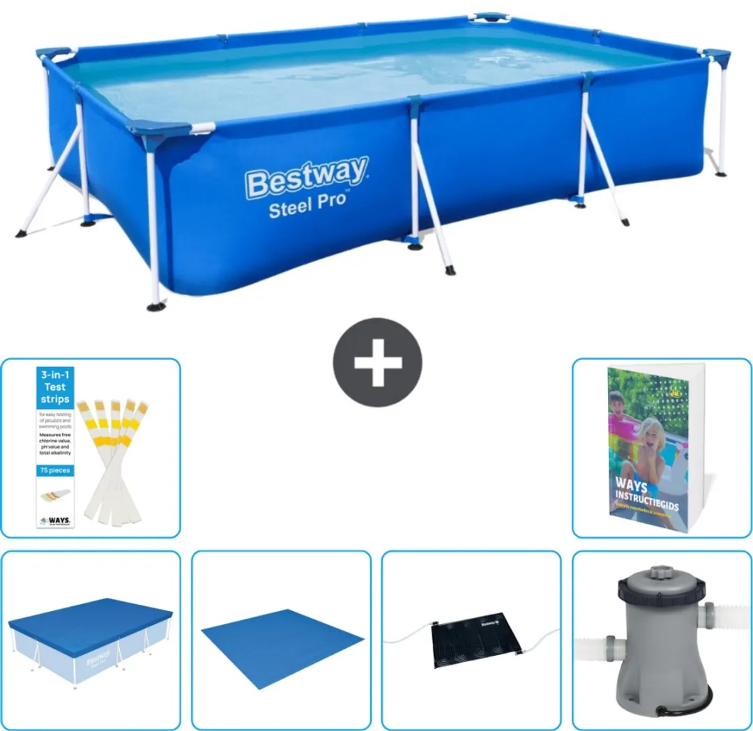 Bestway Steel Pro Zwembad 300x201x66cm Blauw