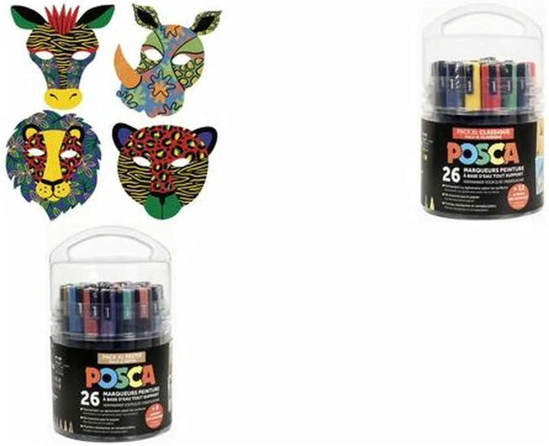 Posca PC-SET 26 Stiften + Sjablonen